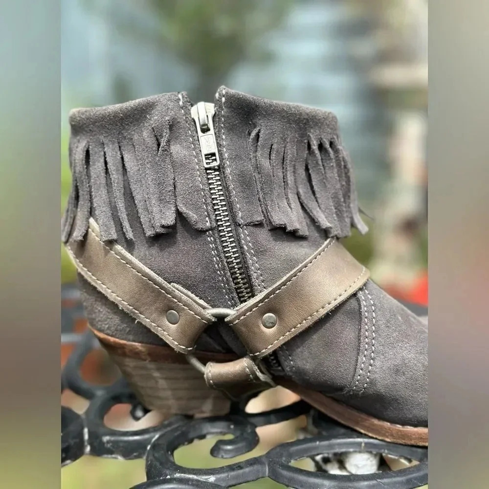 AllSaints — Suede Bonny Cuban Harness Ankle Boota - Picture 4 of 5